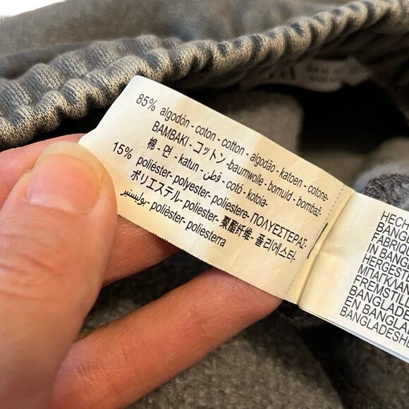 Zara Mineral Wash Wide Leg Sweatpants Medium Gray Boho Drawstring Grunge Cozy - Picture 6 of 8